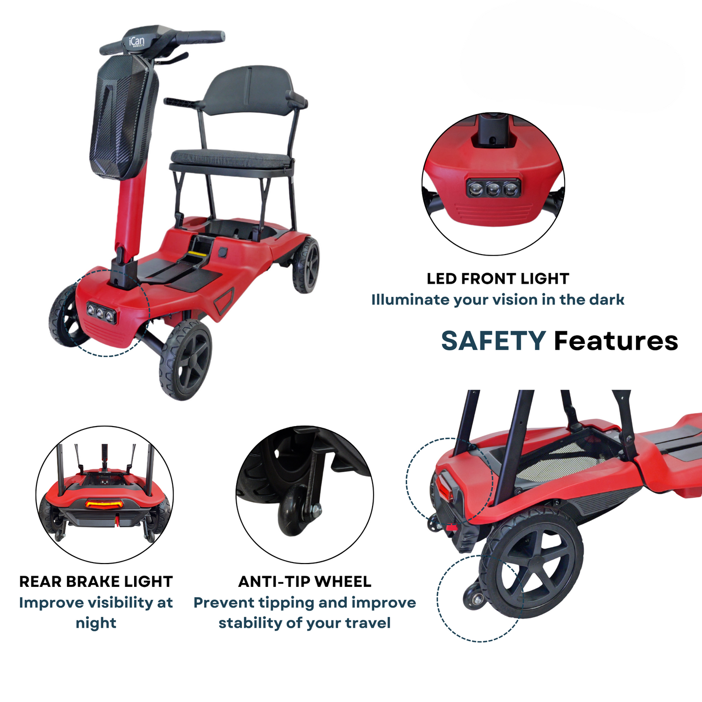 X-15 Ultra Lightweight Folding Mobility Scooter – Compact Travel