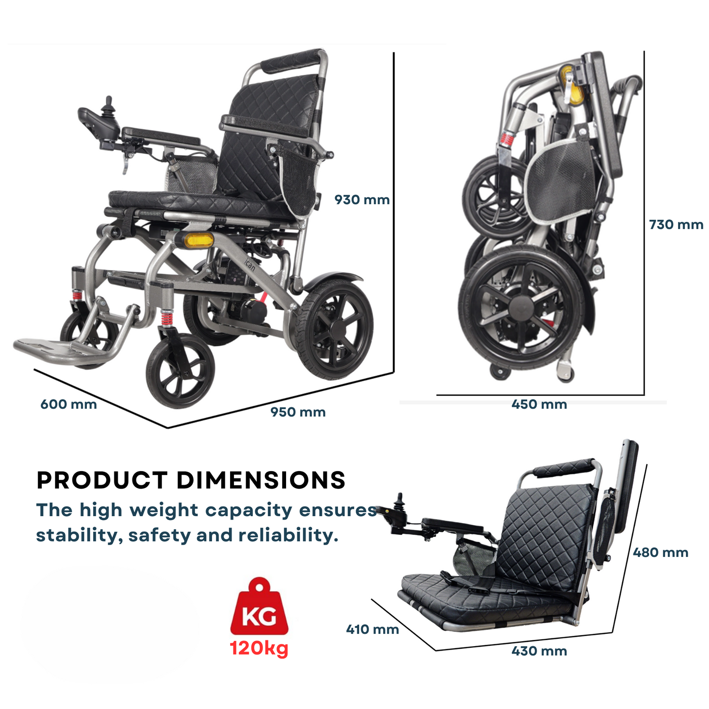 Lightweight Folding Electric Wheelchair – Comfort & Travel (iFold Lite)