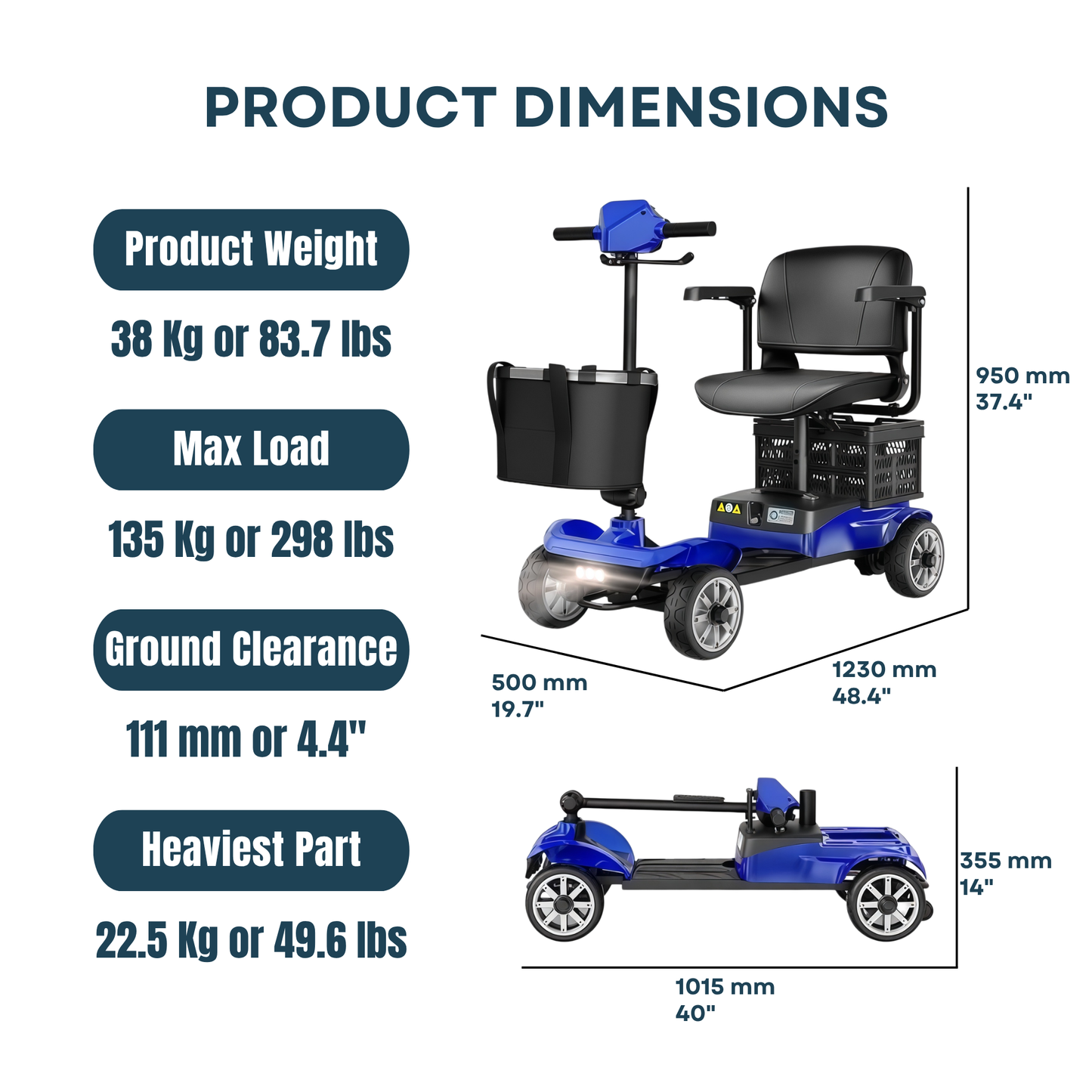 Portable Mobility Scooter – Stable & Long Range (X-05)