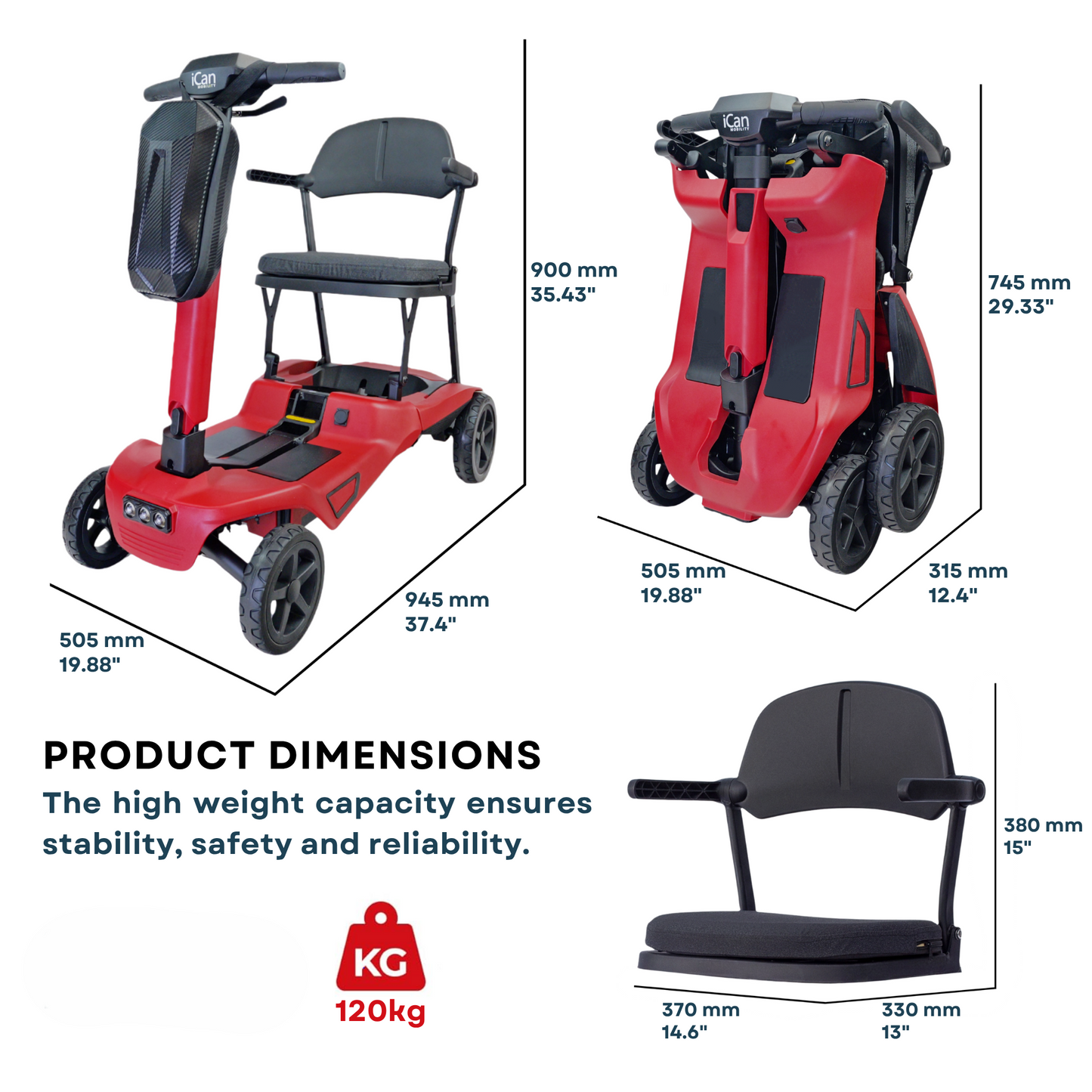 Ultra Lightweight Folding Mobility Scooter – Compact Travel (X-15)