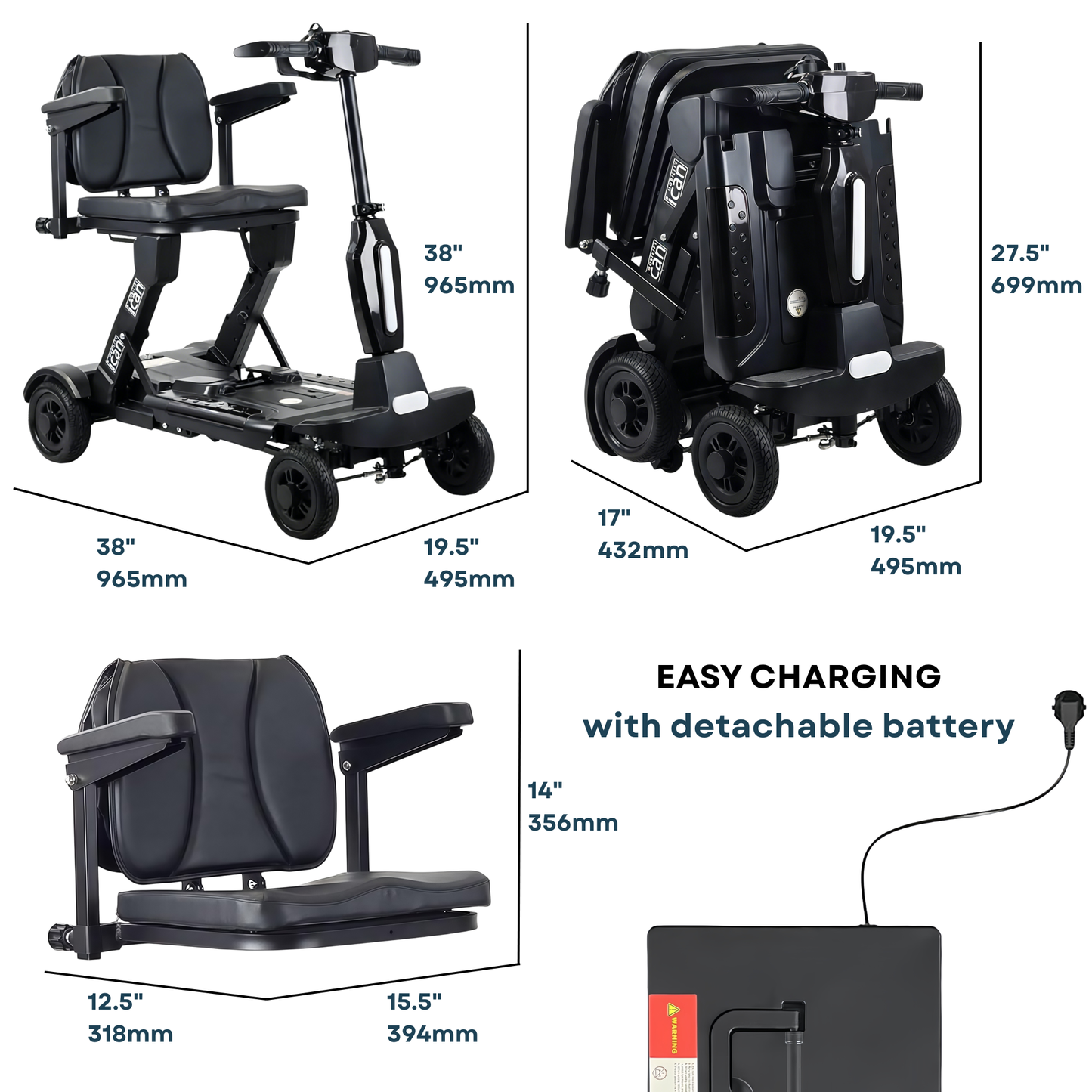 Electric Folding Mobility Scooter – Compact & Portable (X-12)