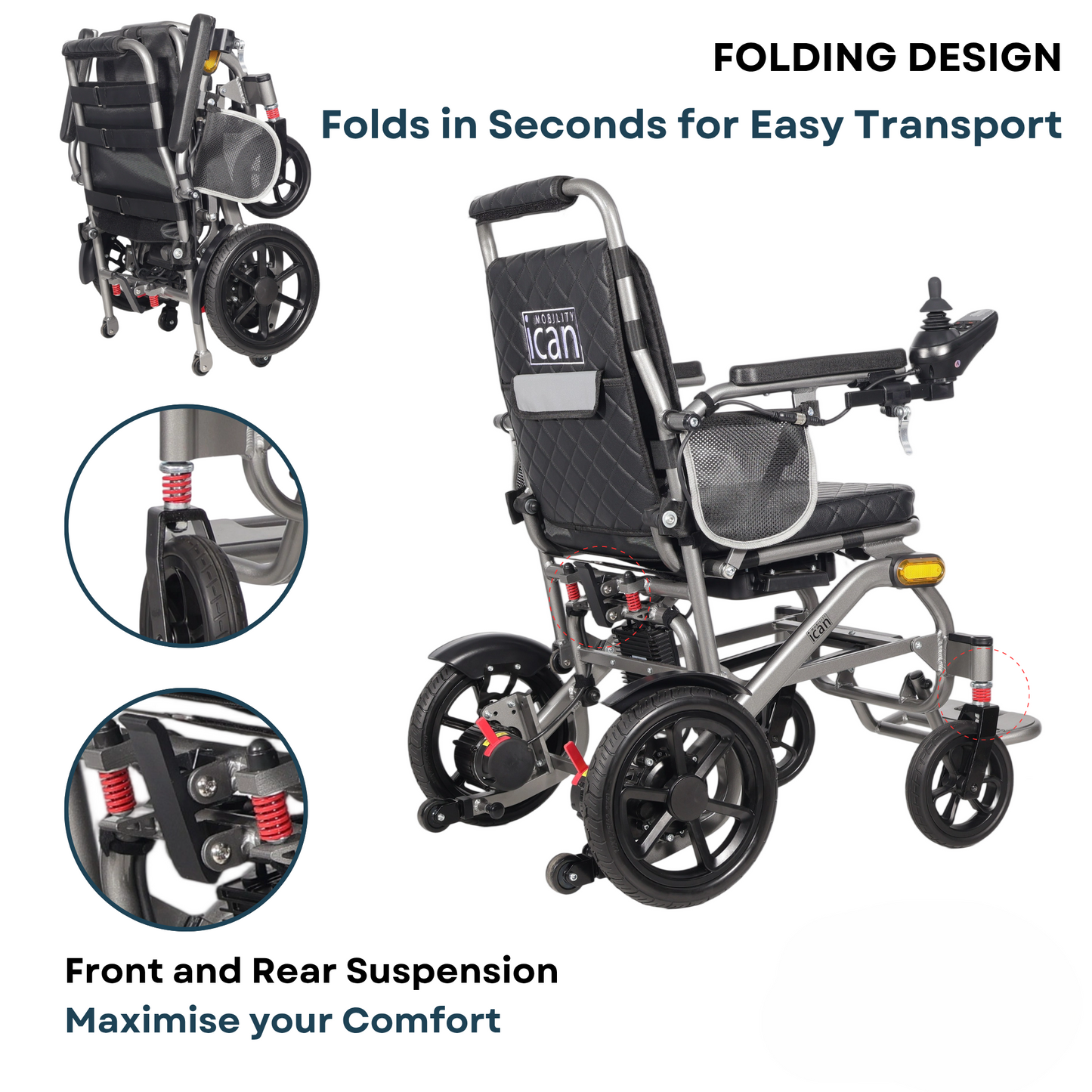 Lightweight Folding Electric Wheelchair – Comfort & Travel (iFold Lite)