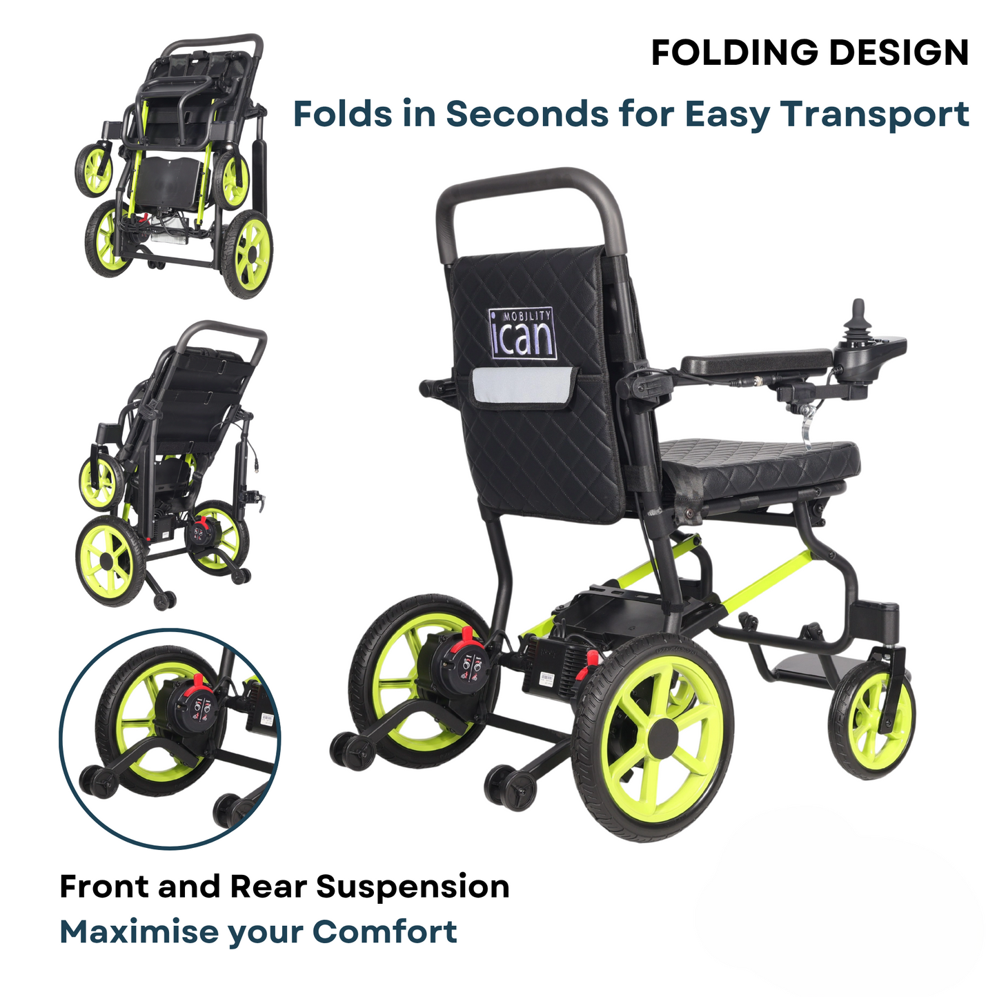 Ultra Lightweight Folding Electric Wheelchair – Compact Travel (iFold UltraLite)