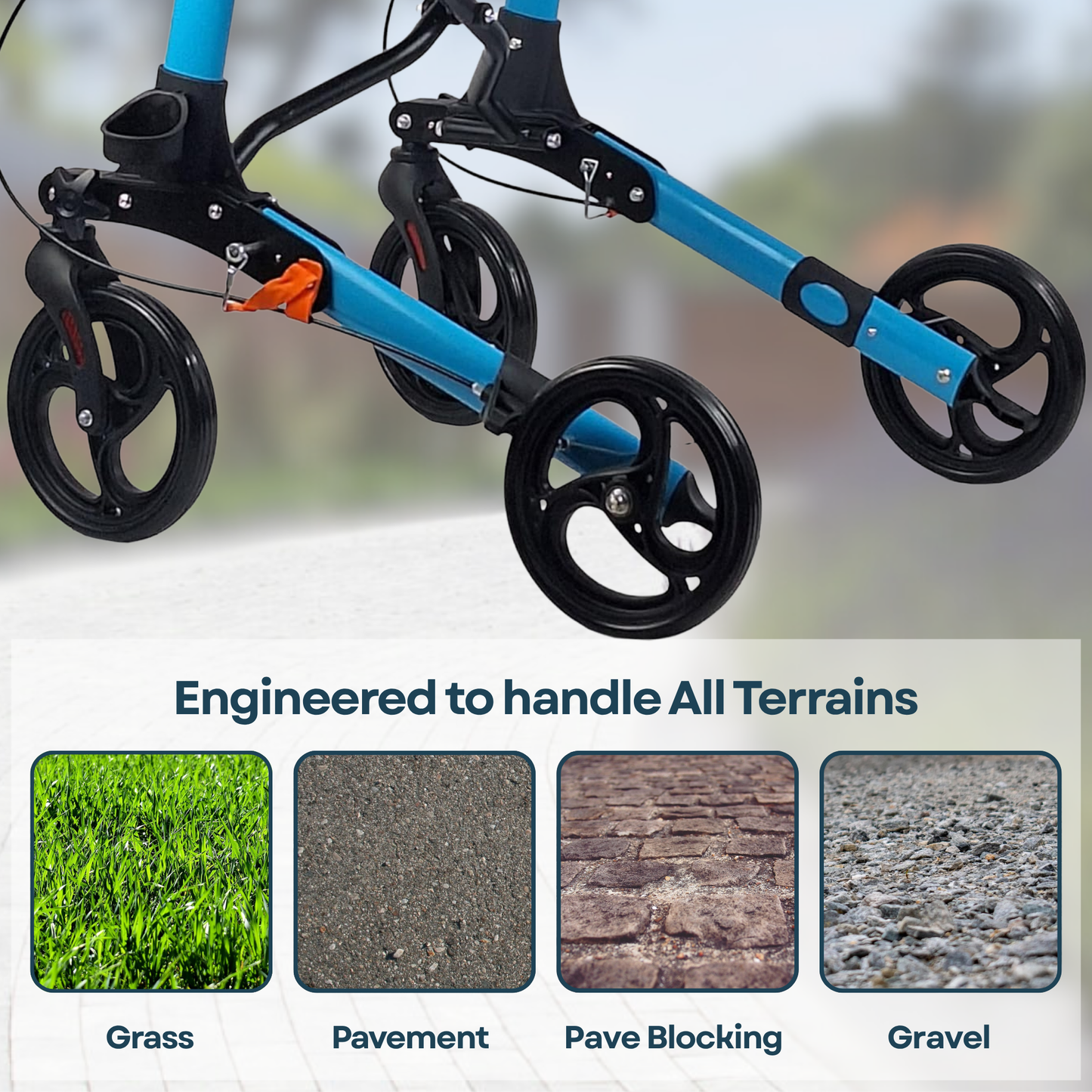 Ultra Lightweight Folding Rollator Walker – Comfort & Storage (R-69)