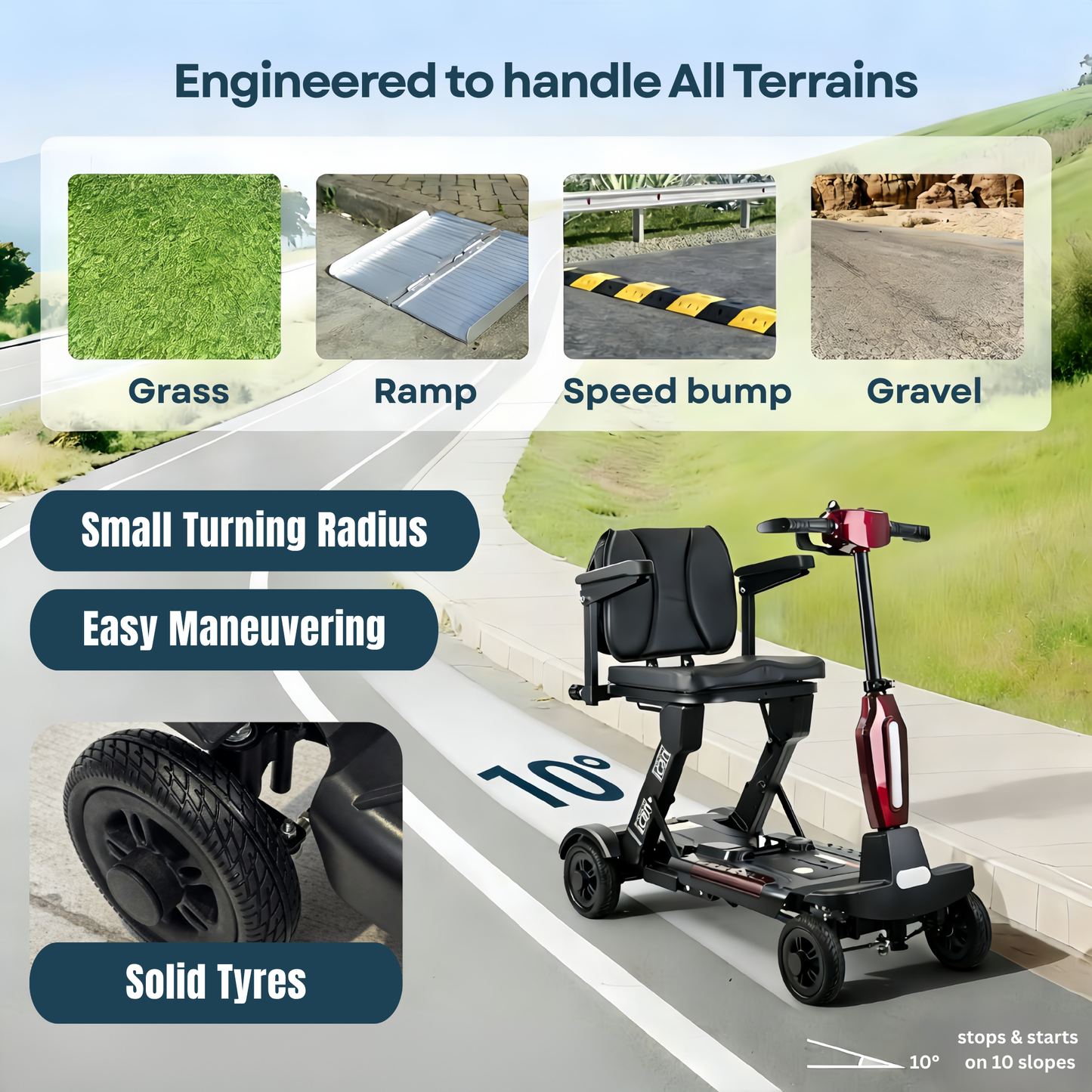 Manual Folding Mobility Scooter – Lightweight & Portable (X-11)