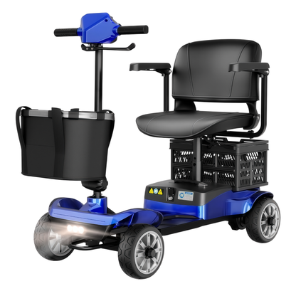 Newbi Move TownCruise everyday mobility scooter in blue with front and rear baskets