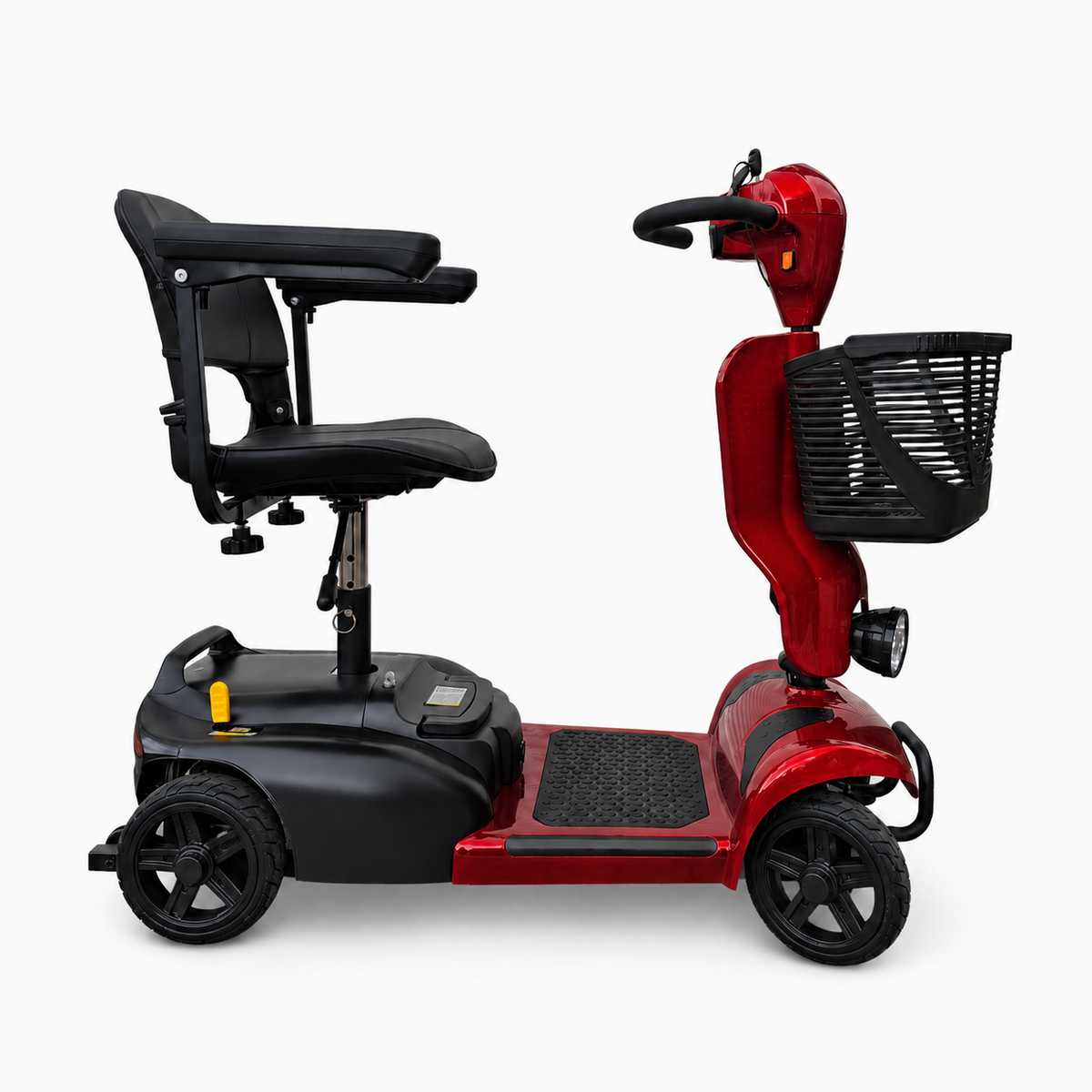 Deep red Newbi Move QuadPack 4-part portable mobility scooter