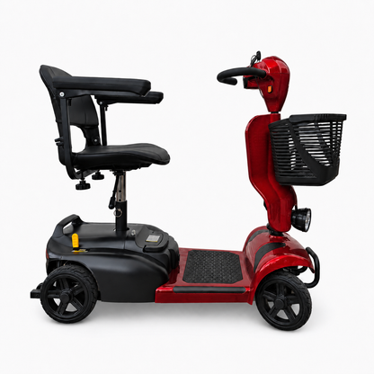 Deep red Newbi Move QuadPack 4-part portable mobility scooter