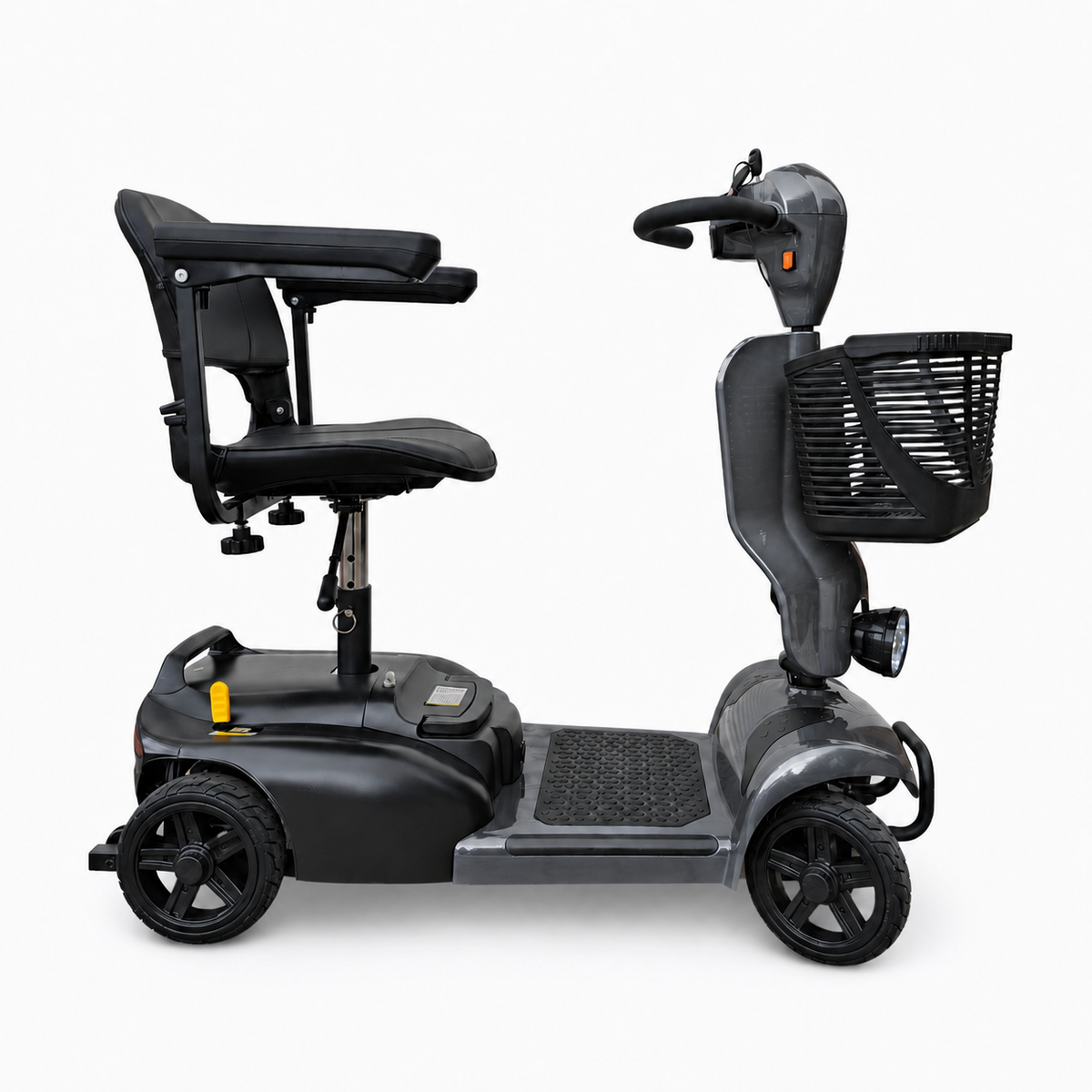 Graphite grey Newbi Move QuadPack 4-part portable mobility scooter