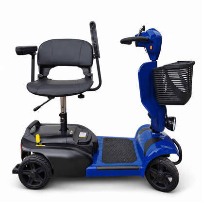 Newbi Move QuadPack showing its 360-degree swivel seat and adjustable armrests